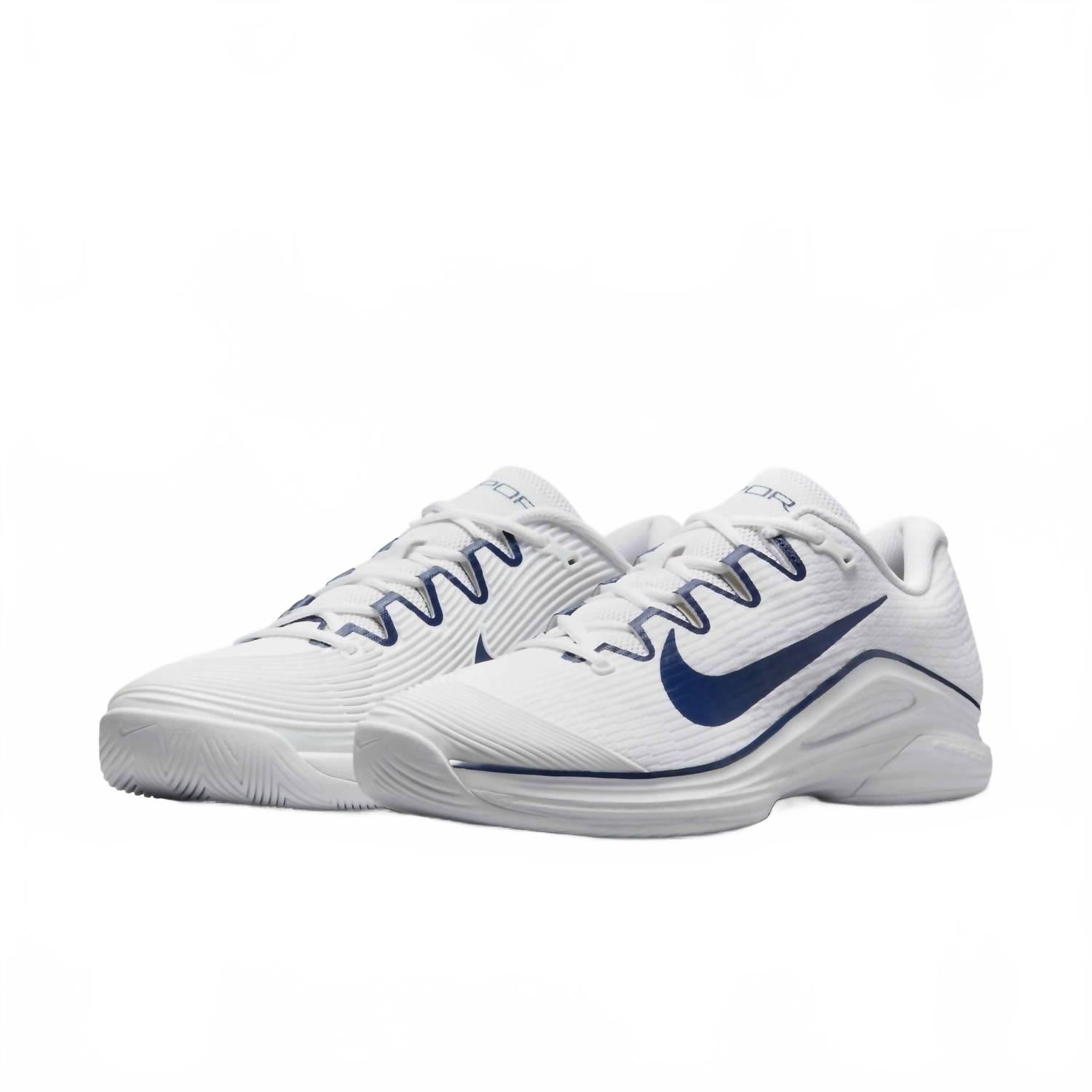 Men's Zoom Vapor 12 Hard Court Tennis Shoes In White White/midnight Navy