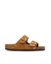 Mink Arizona Rivet Suede Sandals