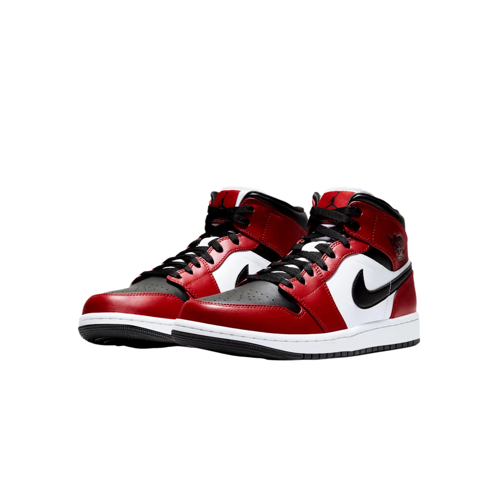 Nike Air Jordan 1 Mid Black / Gym Red - White  554724-069 Men's
