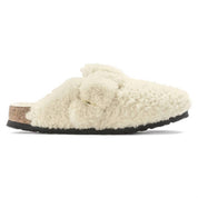Boston Big Buckle Shearling Teddy Clog - Narrow In Eggshell