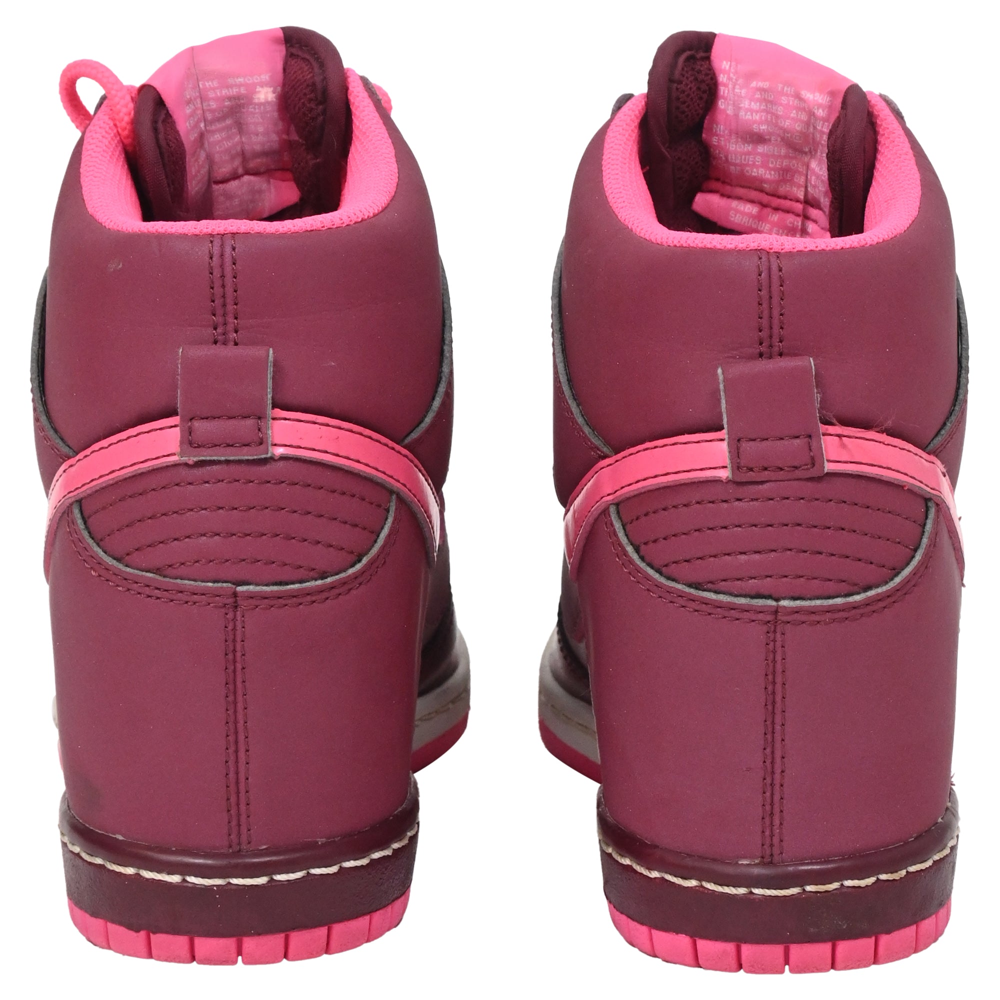 Nike Dunk Sky Hi Sneakers in Burgundy Leather