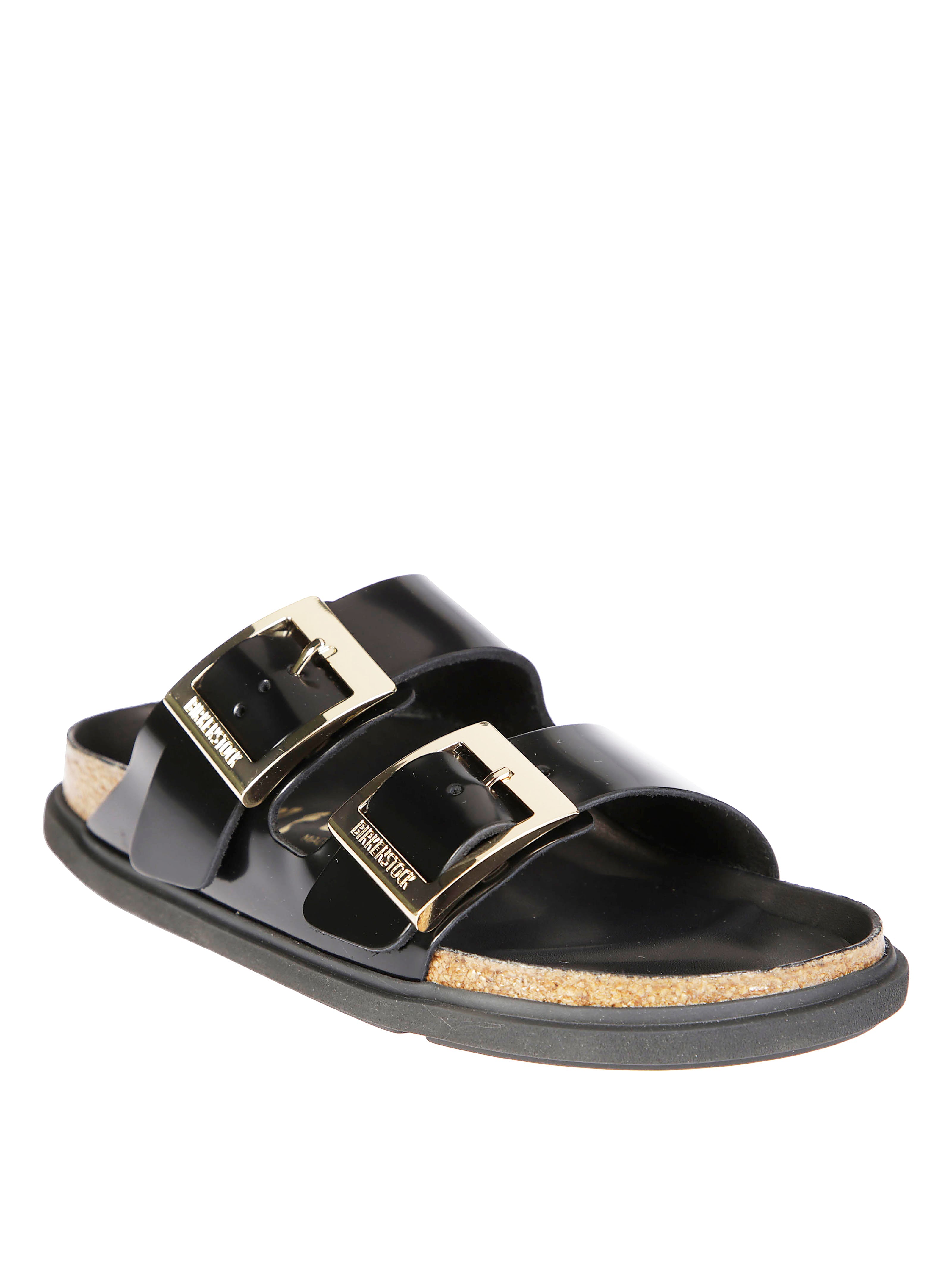 Dual-Strap Black Slide Sandal