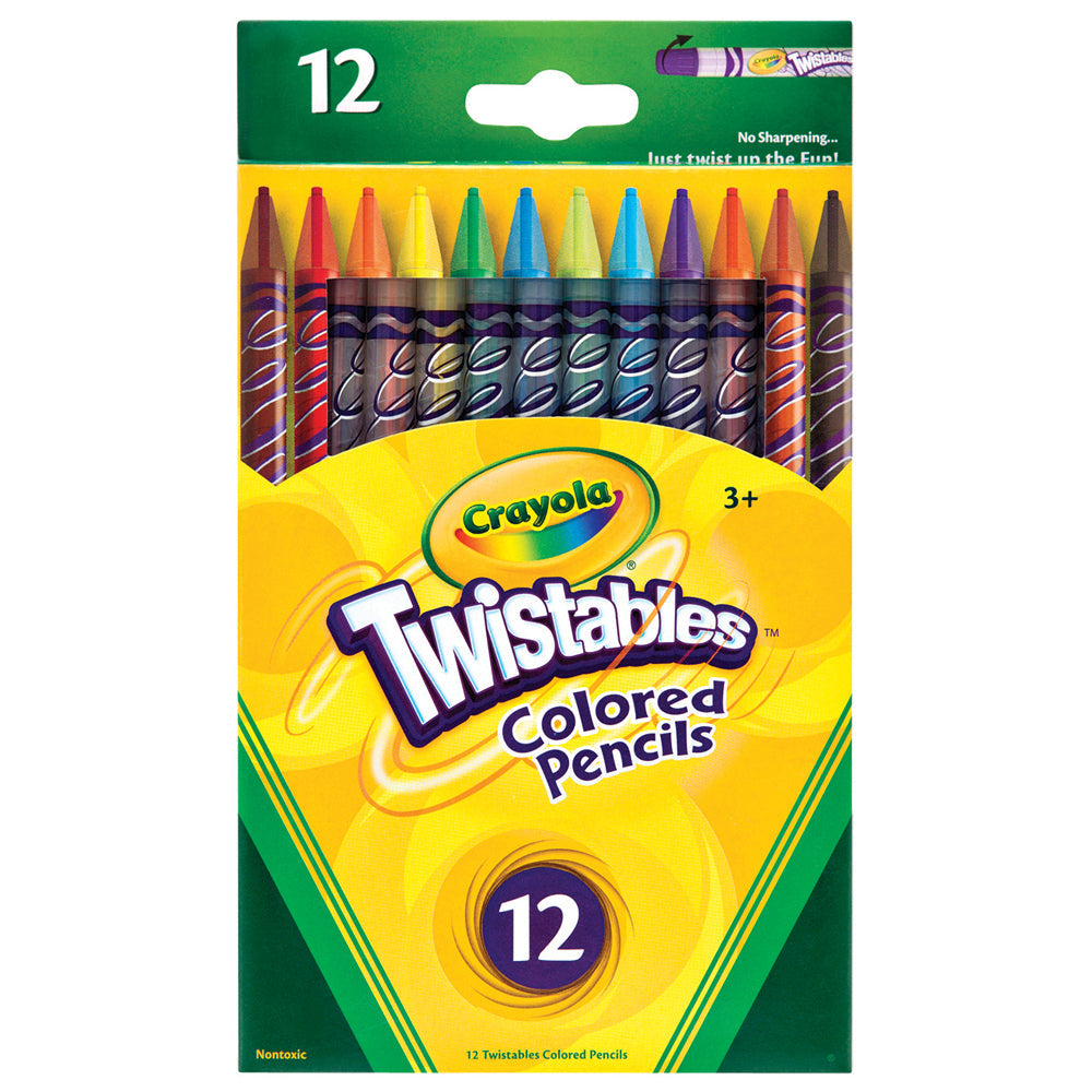 12pc Crayola Twistable Coloured Pencils Art/Craft 3y+