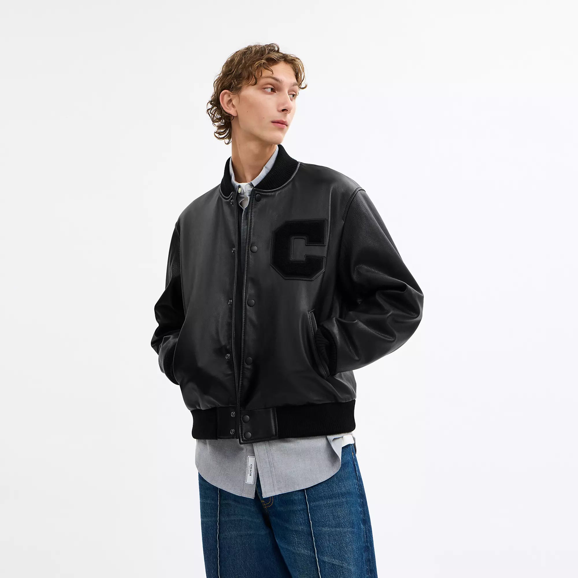 Coach Outlet Leather Varsity Jacket