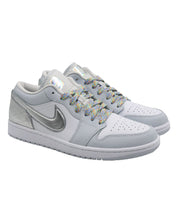 Nike Air Jordan 1 Low SE "Tear Away"  Sneakers in Silver Leather