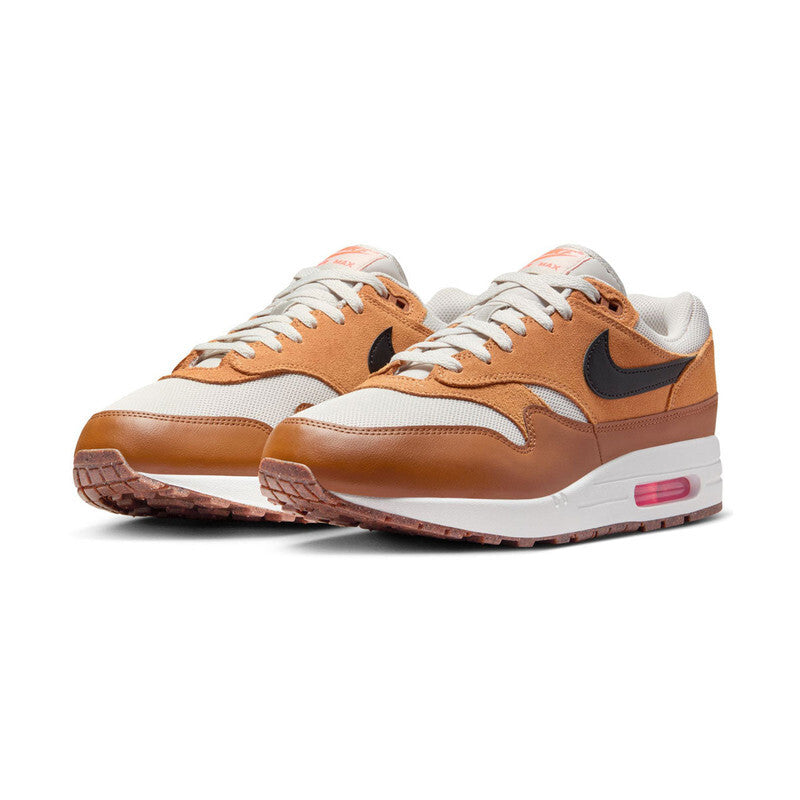 MENS NIKE AIR MAX 1 ESSENTIAL_LIGHT BONE/BLACK-FLAX-BRITISH TAN