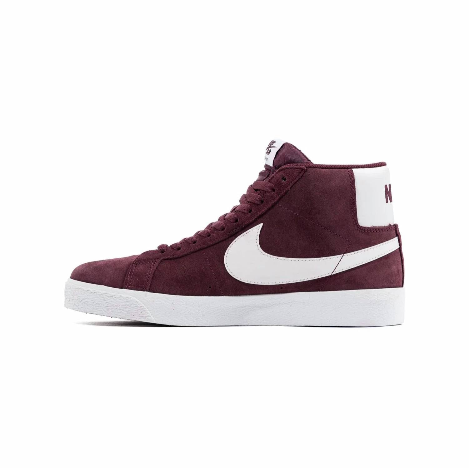 Men's Blazer Mid Sneakers In Burgundy Crush/summit White
