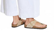 Women's Gizeh Big Buckle Nubuck Leather Sandals In Sandcastle