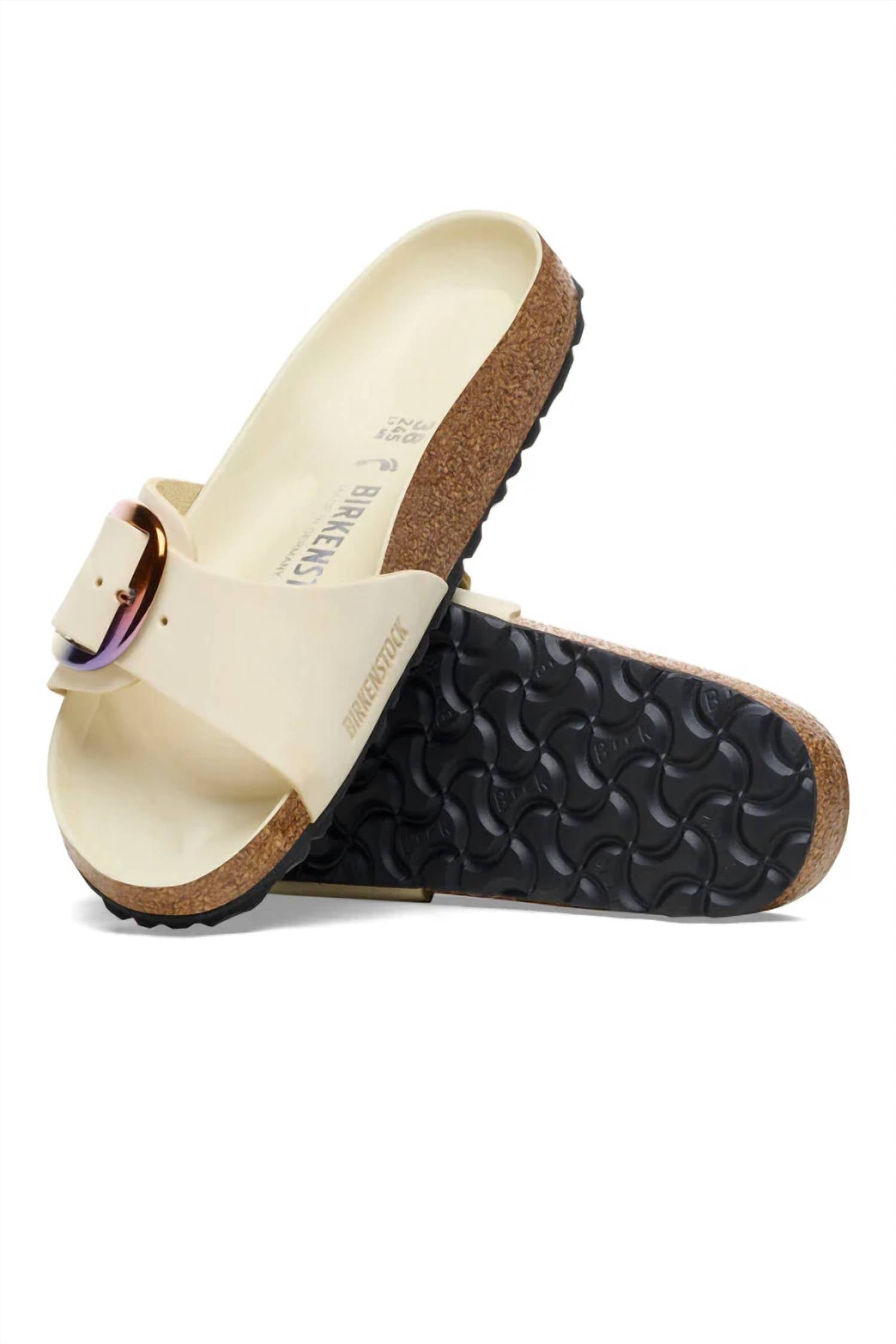 Women's Madrid Big Buckle Narrow Sandal In Ecru