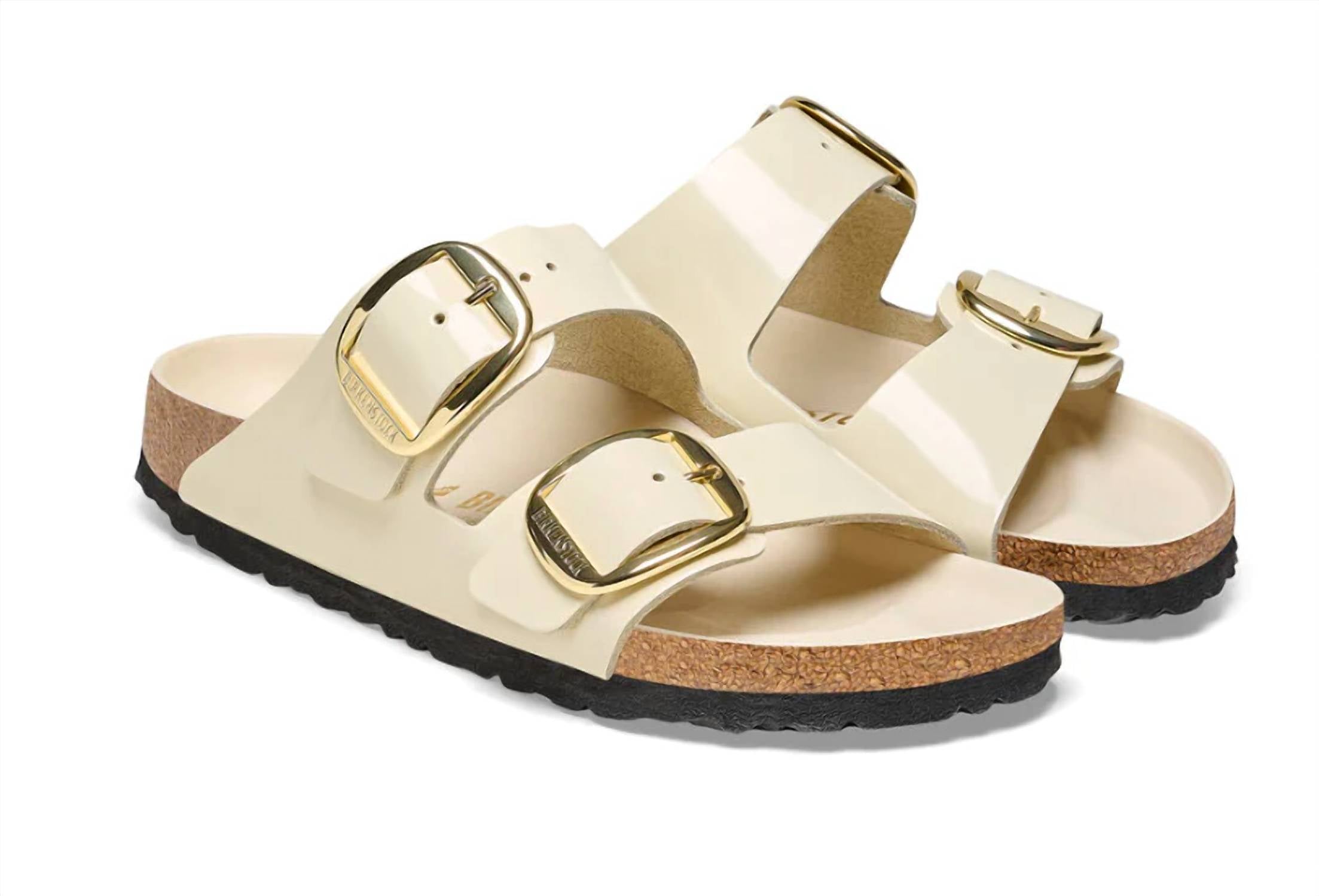 Women's Arizona Big Buckle High Shine Sandals In Ecru