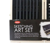22pc Jasart Pencil/Charcoal Sketching Set w/ Wooden Travel Box