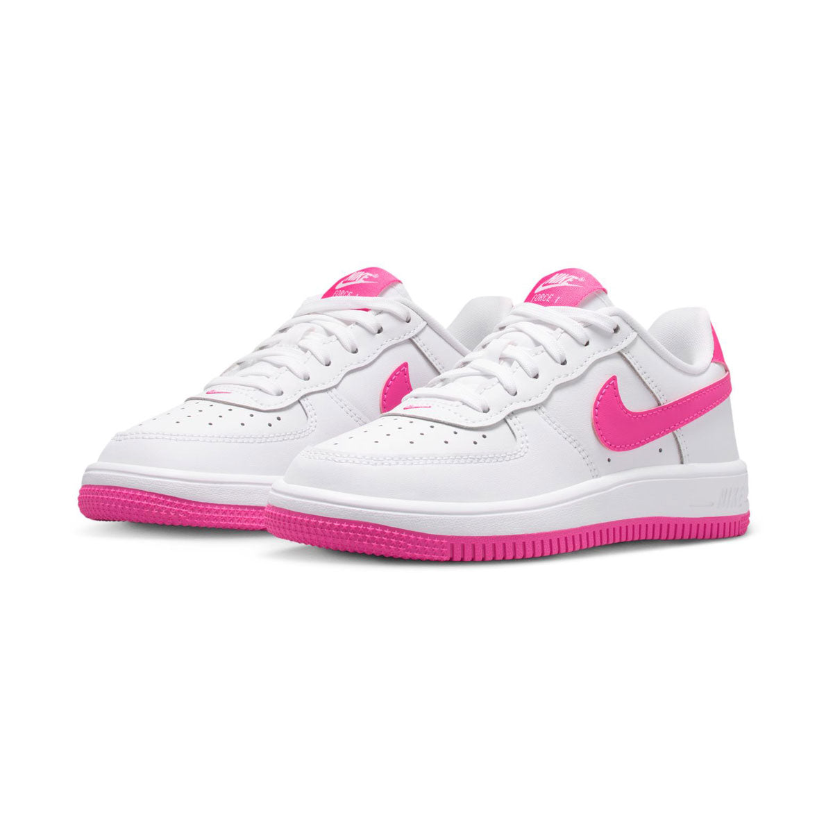 Kids Nike Force 1 Low 'White Laser Fuchsia' Little ' Shoes