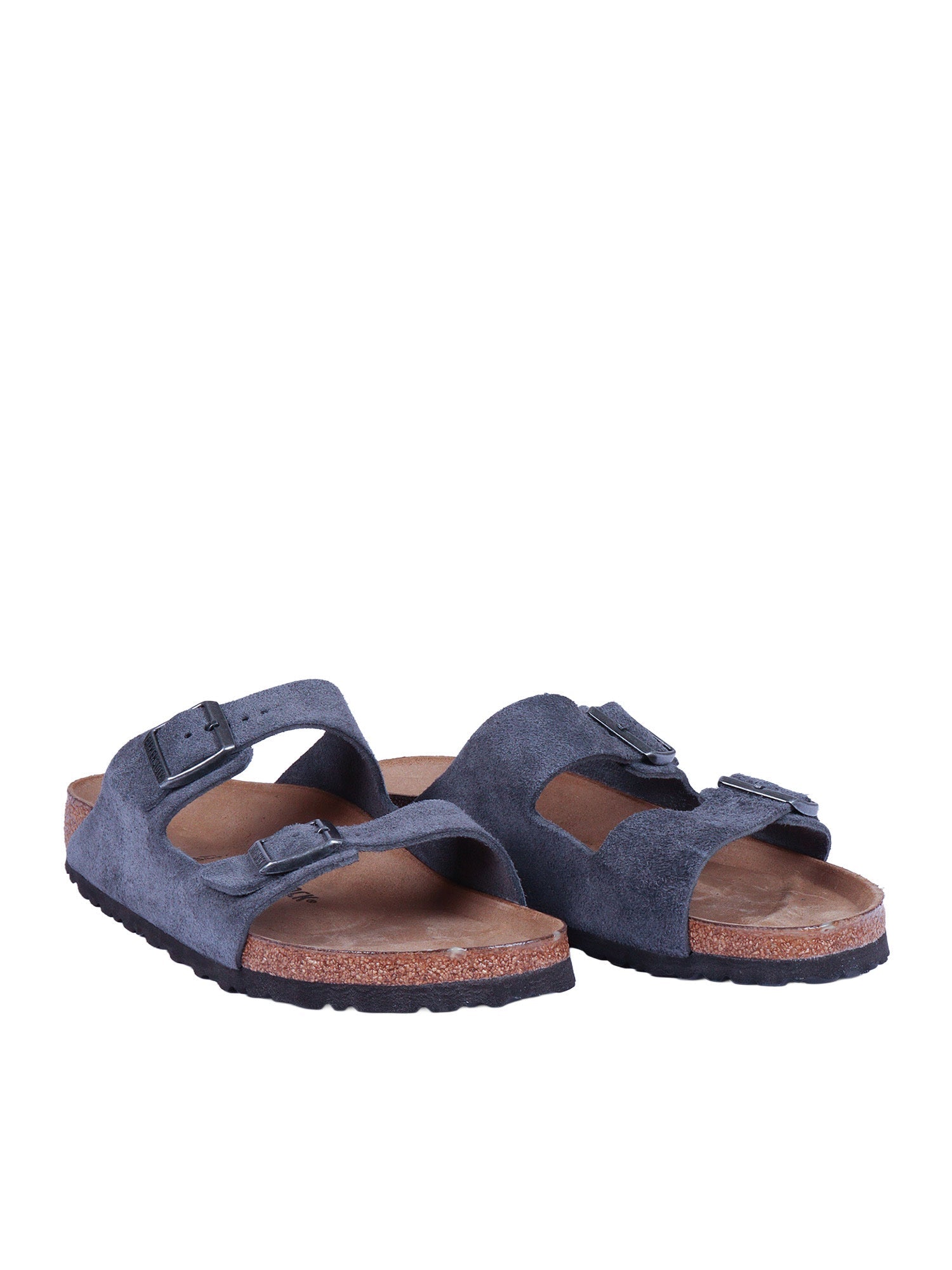 Charcoal Arizona Suede Leather Slide Sandal