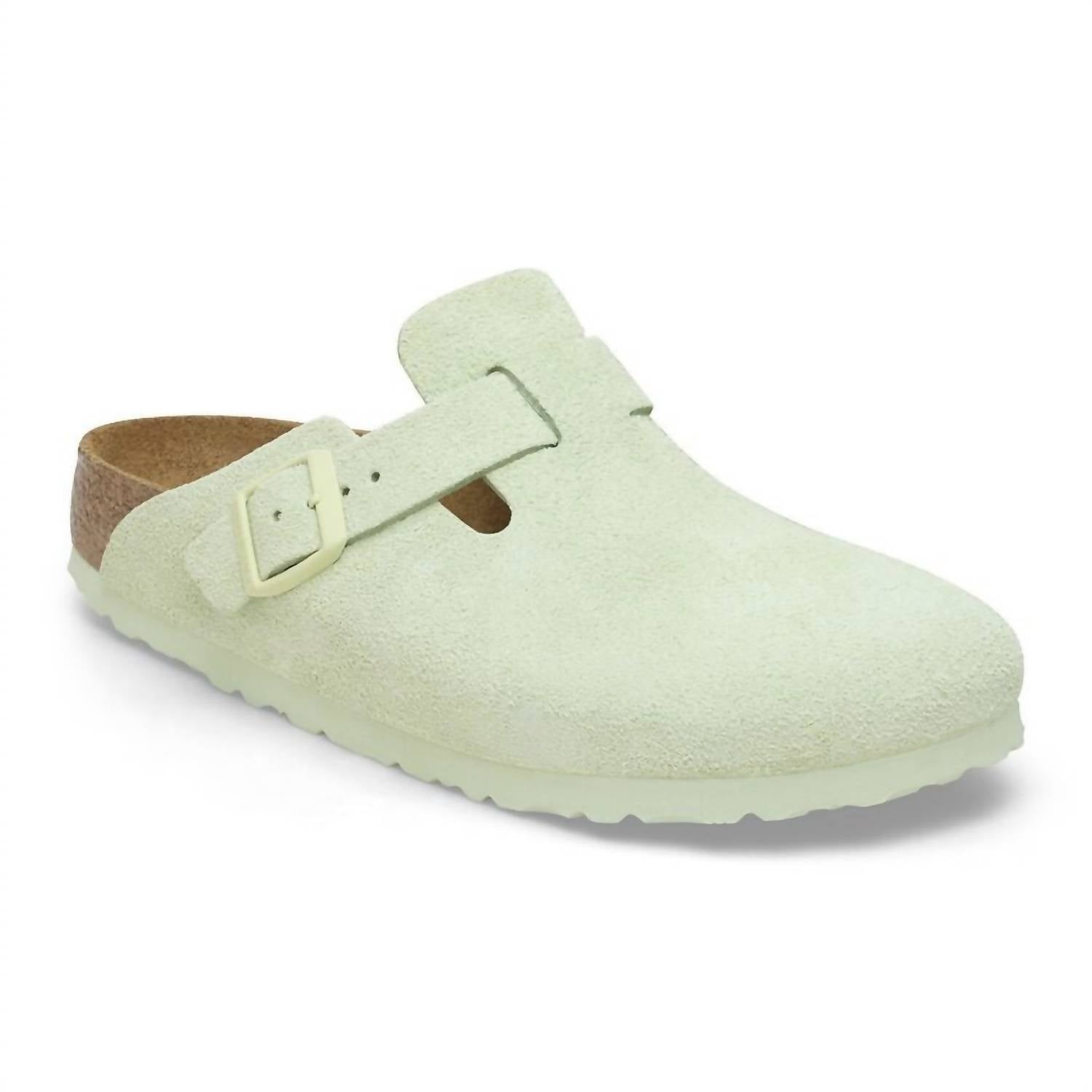 Men's Boston Soft Footbed Suede Leather Closed Toe In Faded Lime