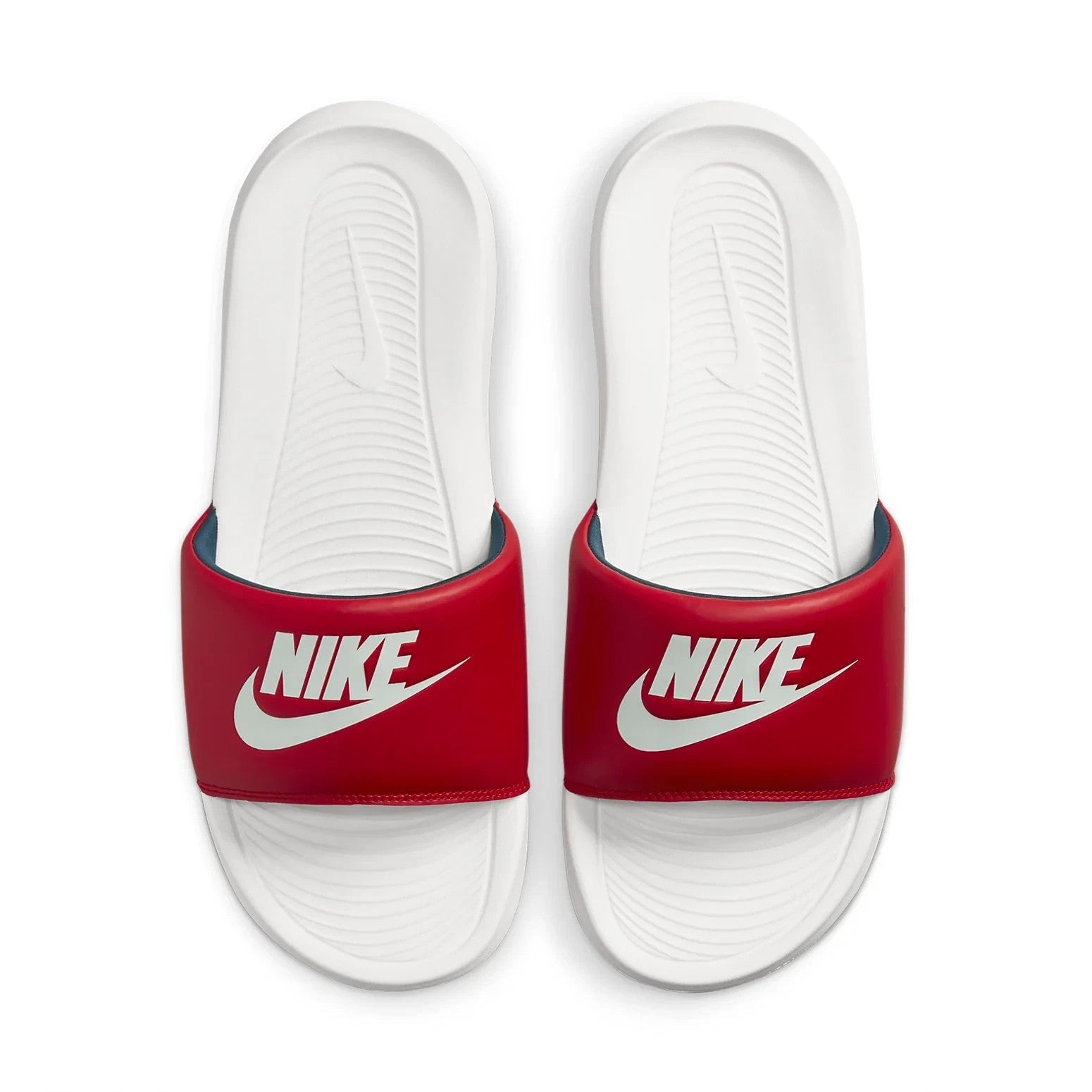 Men's Nike Victori One CN9675-601 Sandal Red White Round Toe Slip-On Slide