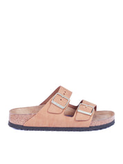 Mink Arizona Nubuck Leather Slide Sandal