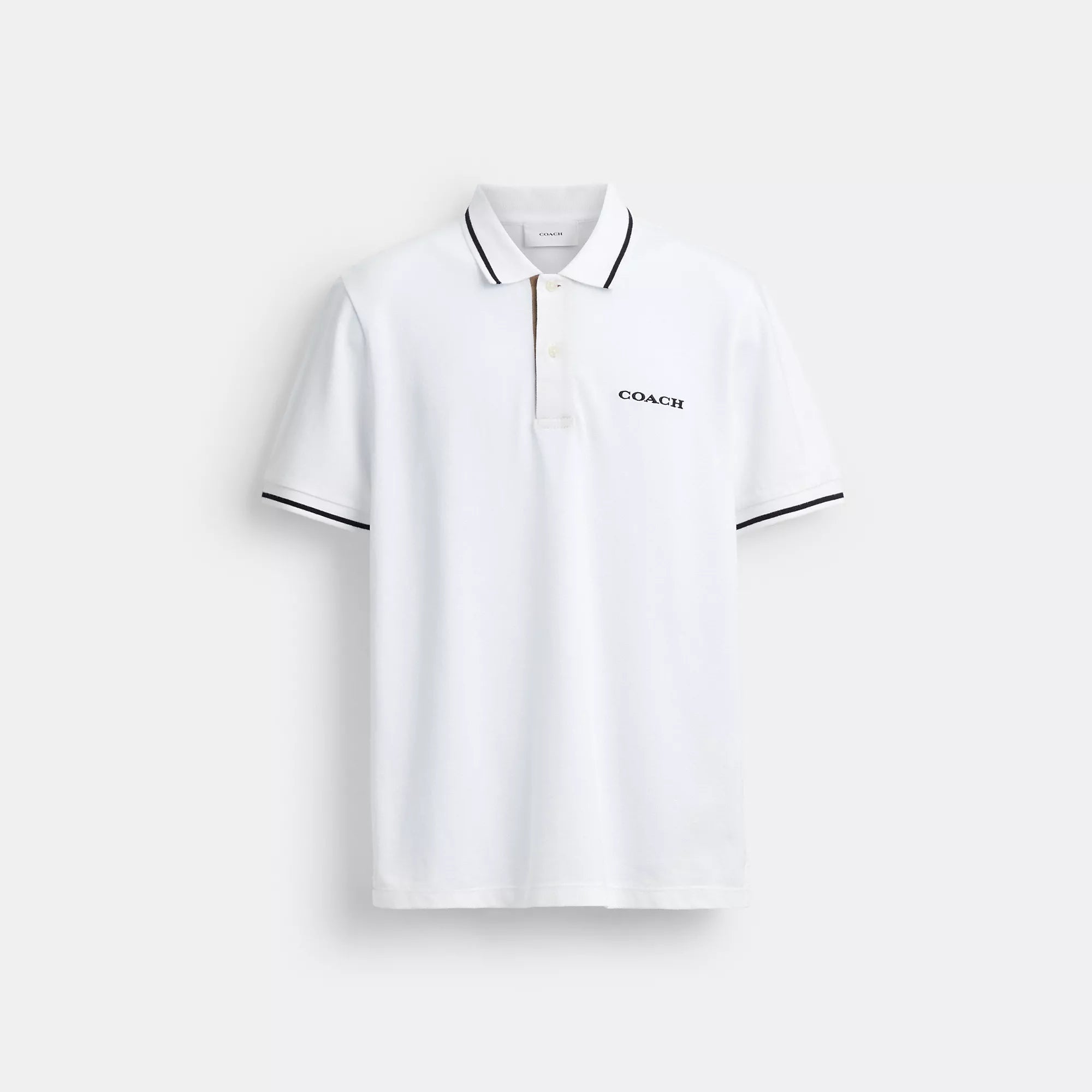 Coach Outlet Signature Trim Polo In Organic Cotton