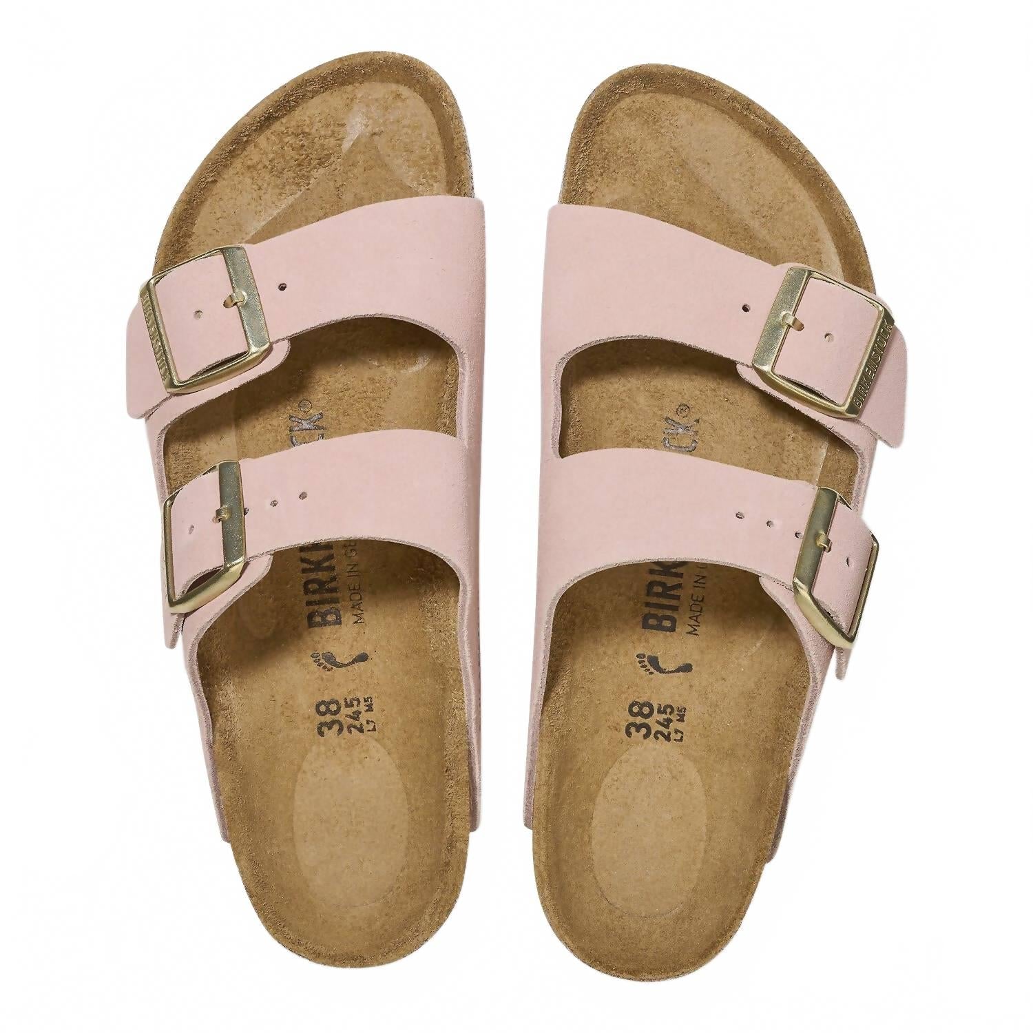 Women's Arizona Suede Leather Sandal In Light Rose