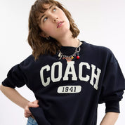 Coach Outlet Sporty Signature Boyfriend Crewneck Sweatshirt