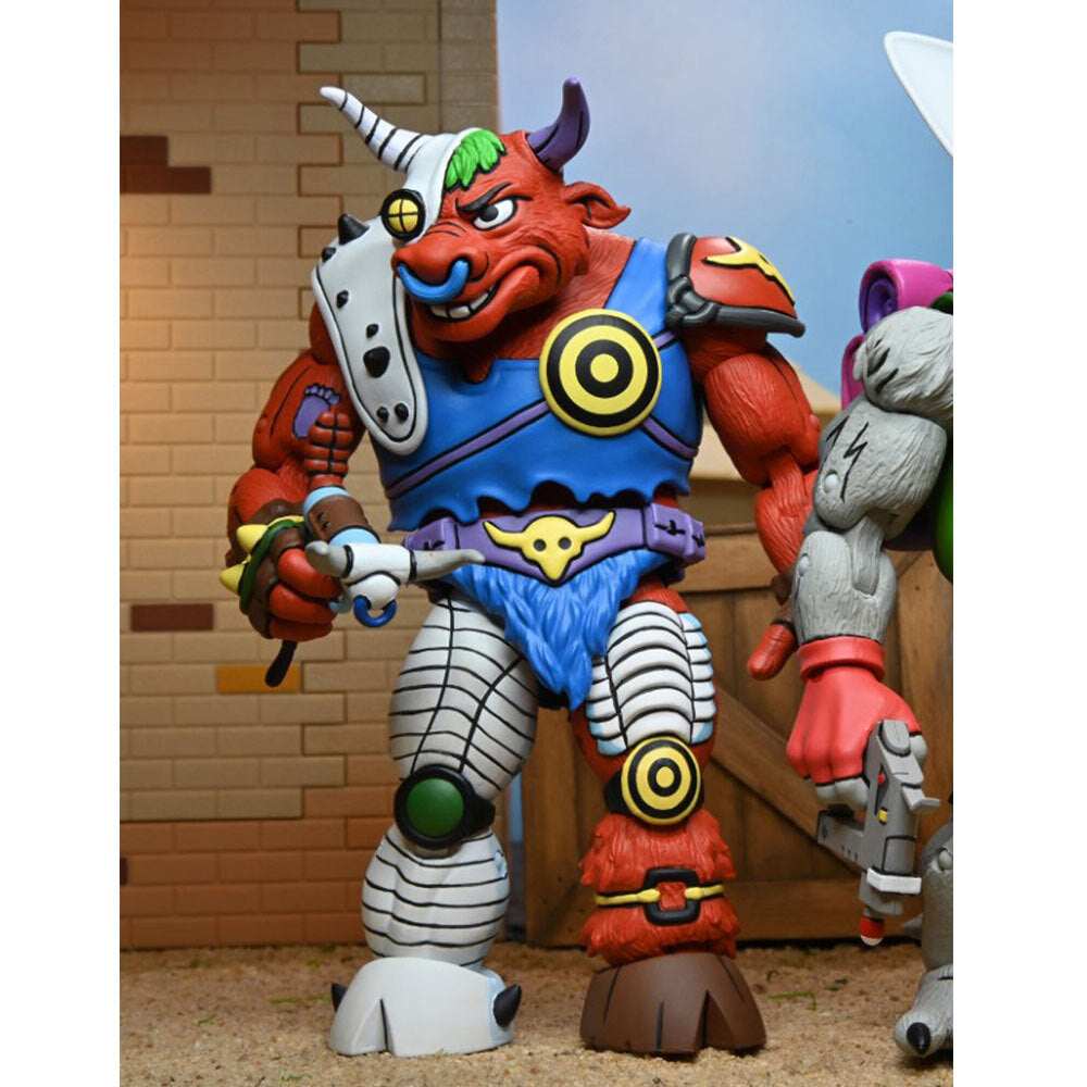 2pc Neca TMNT Dirtbag & Groundchuck Cartoon 7'' Scale Action Figures Toy 14+