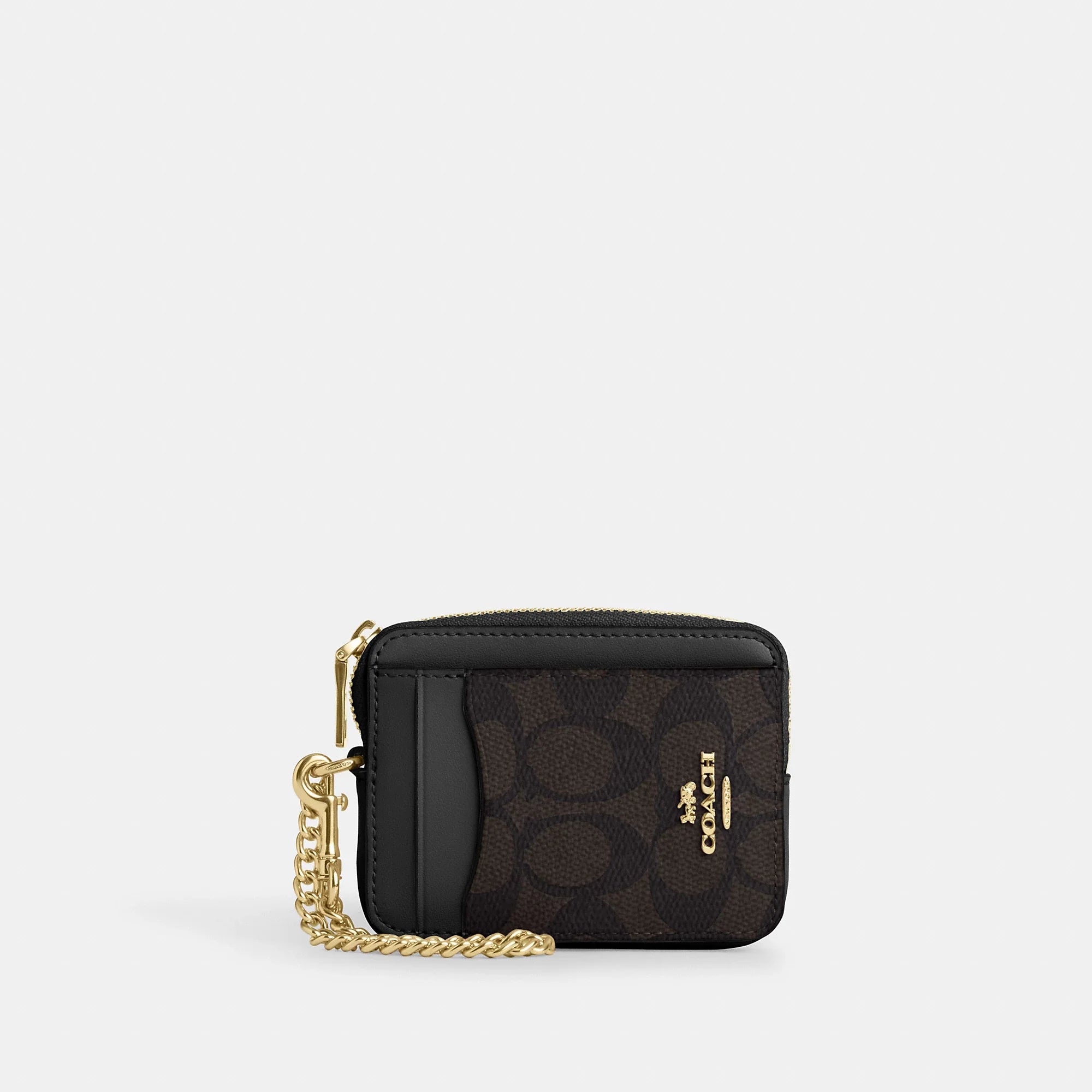 Coach Outlet Zip Card Case In Signature Canvas