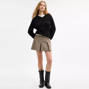 Coach Outlet Pleated Plaid Skirt In Recycled Polyester