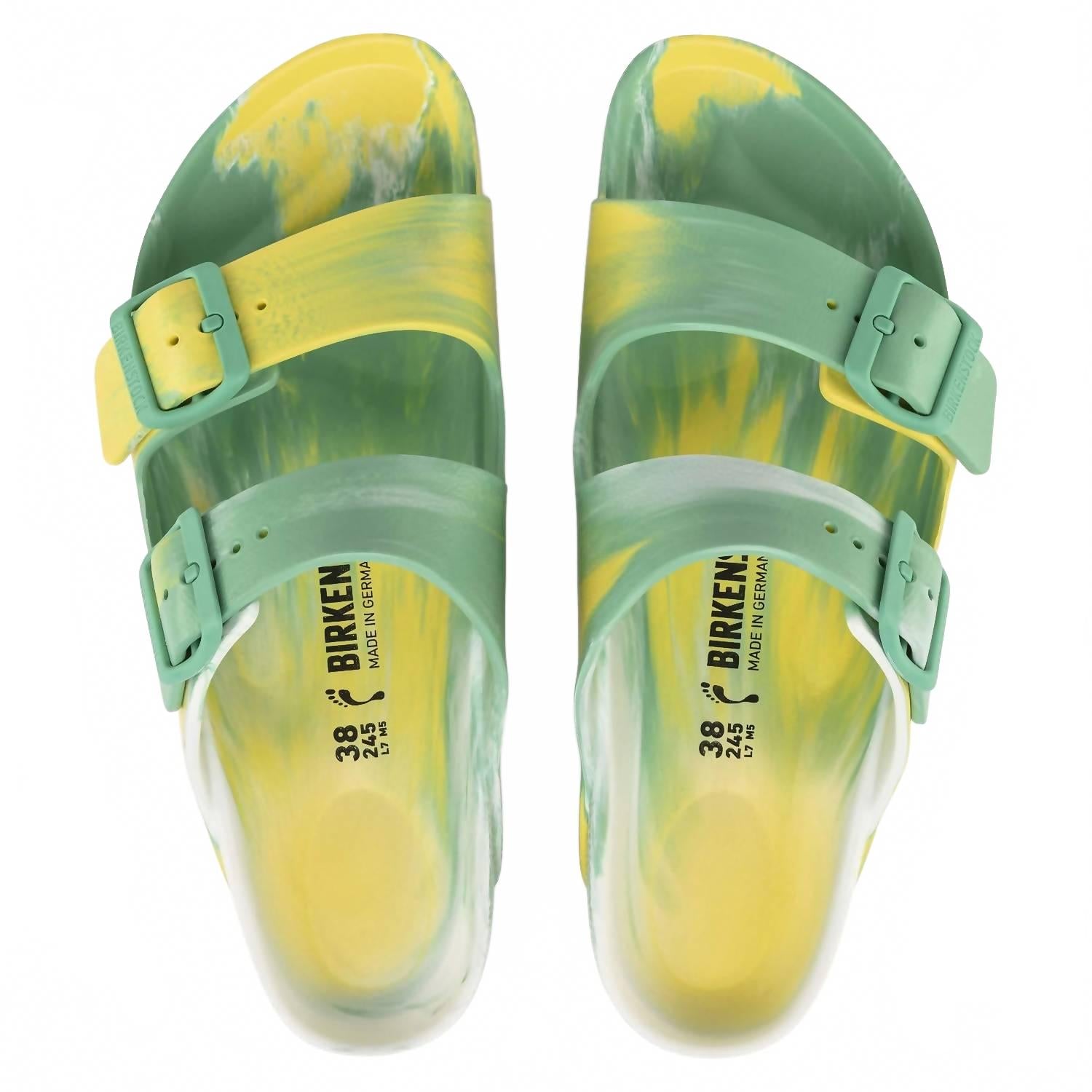 Women's Arizona Eva Sandals In Multi Color Jade/vibrant Yellow