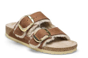 Women's Arizona Big Buckle Shearling Slippers In Cognac
