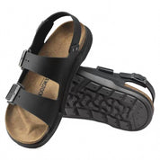 Men's Milano Crosstown Oiled Leather Sandal In Black