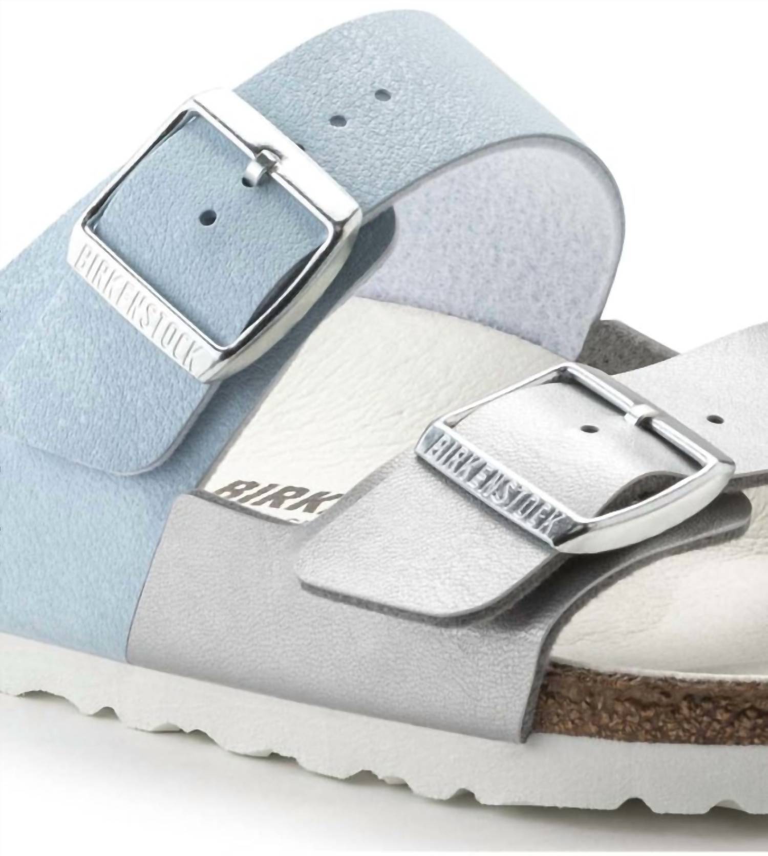 Women's Arizona Split Sandals In Light Blue/ Silver