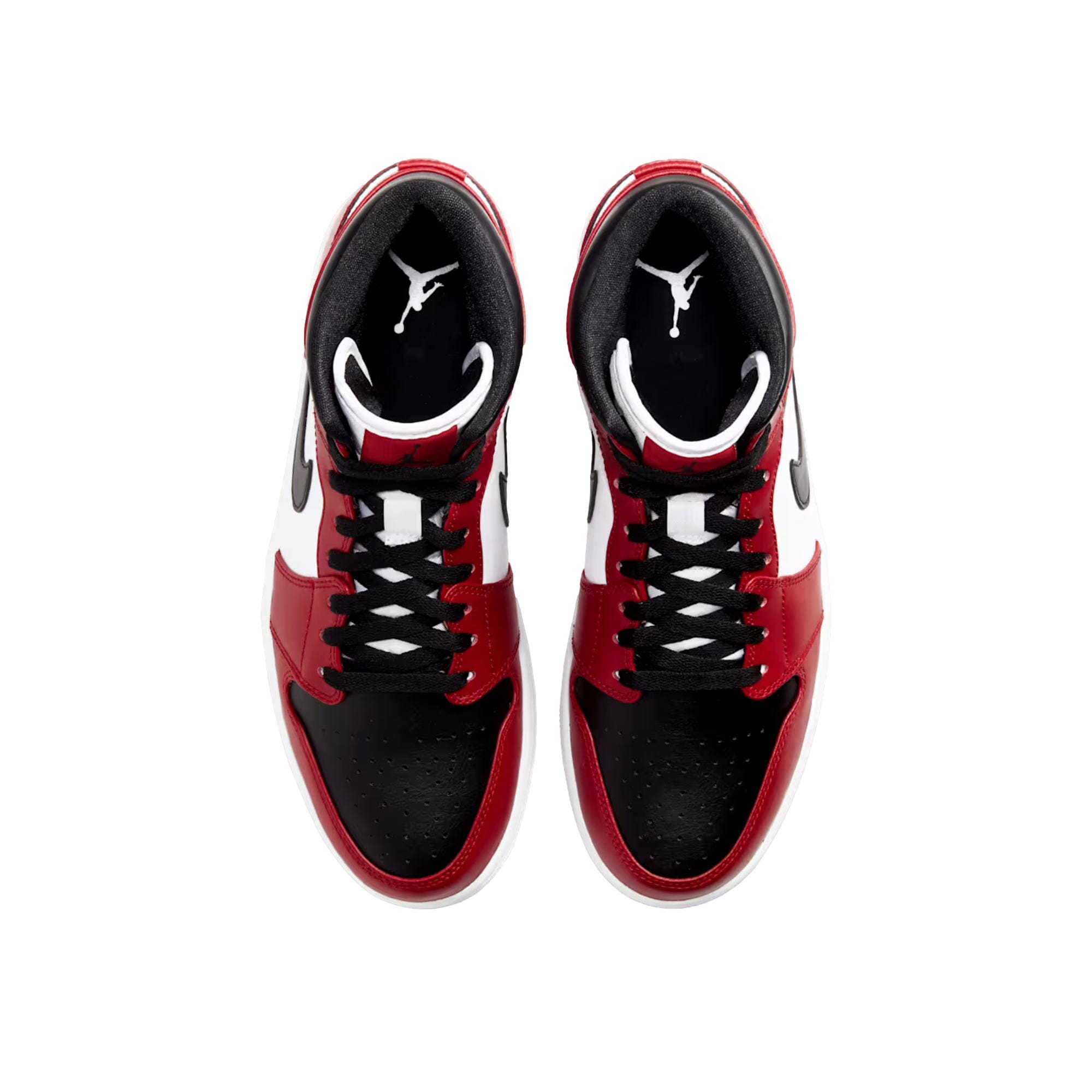 Nike Air Jordan 1 Mid Black / Gym Red - White  554724-069 Men's