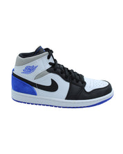 Nike Air Jordan 1 Mid SE in White Hyper and Royal Black Leather