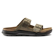 Men's Arizona Crosstown Oiled Leather Sandals In Faded Khaki