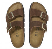 Women's Arizona Chunky Suede Sandals In Dark Tea/ Black