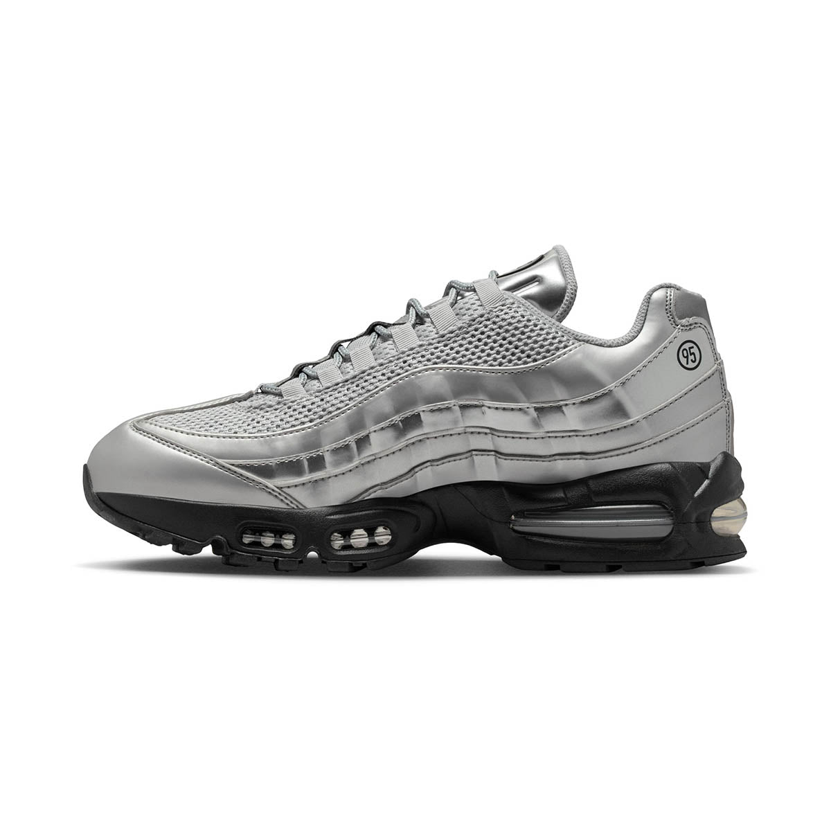 Mens Nike Air Max 95 Big Bubble Metallic Silver/Black-Black
