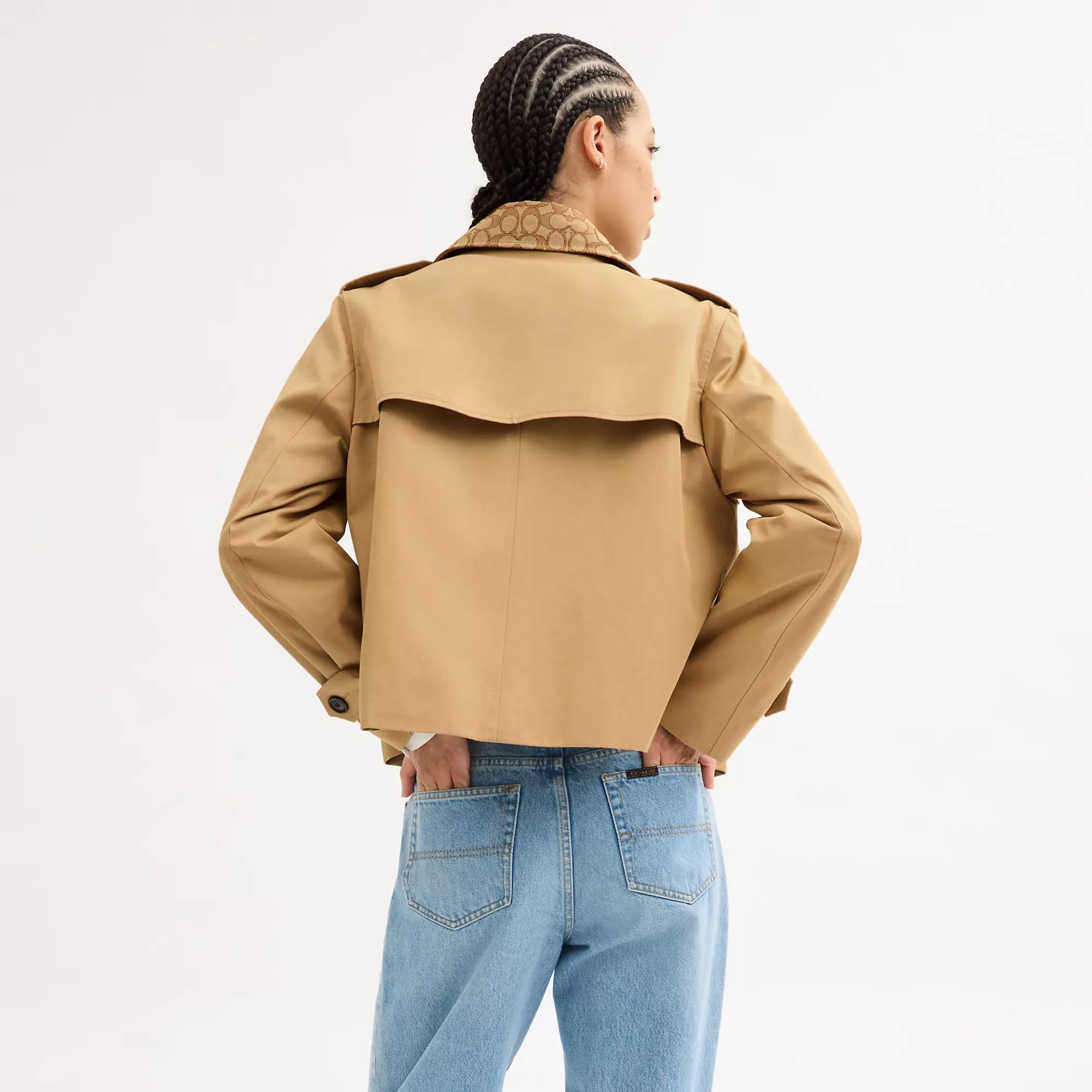 Coach Outlet Short Trench Coat With Signature Collar