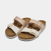 Women's Birkenstock Arizona Split Birko-Flor Beige Sandals HAWK2463