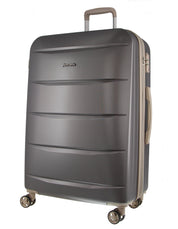 2pc Pierre Cardin Large Hard & Cabin Travel Luggage Set w/ Name Tag Graphite
