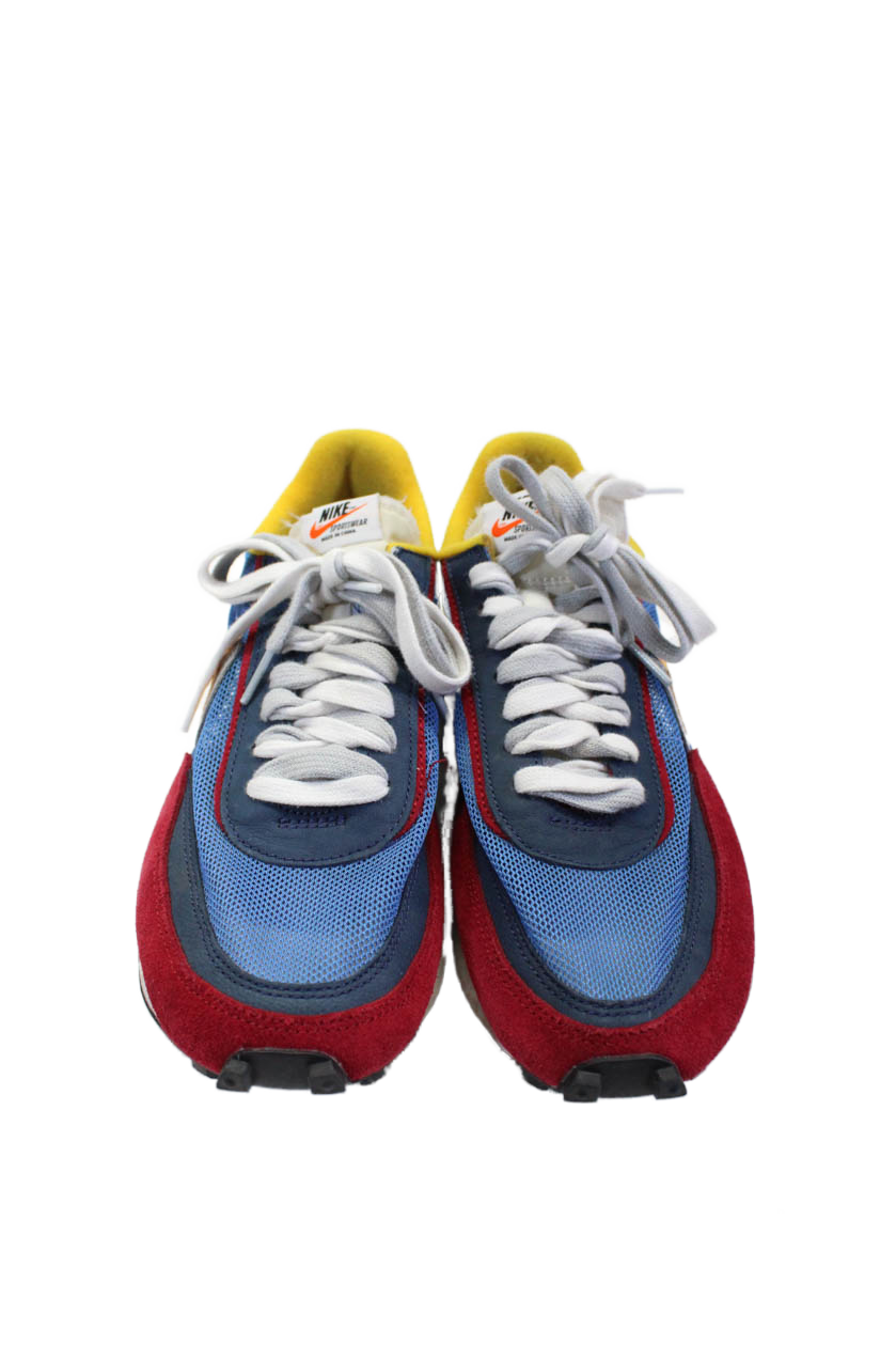 Nike Sacai Mens Low Top Lace Up LD Waffle Sneakers Varsity Blue Yellow