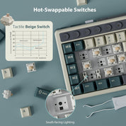 Royal Kludge RK M70 Tri Mode RGB Hot Swap Mechanical Keyboard with TFT Screen