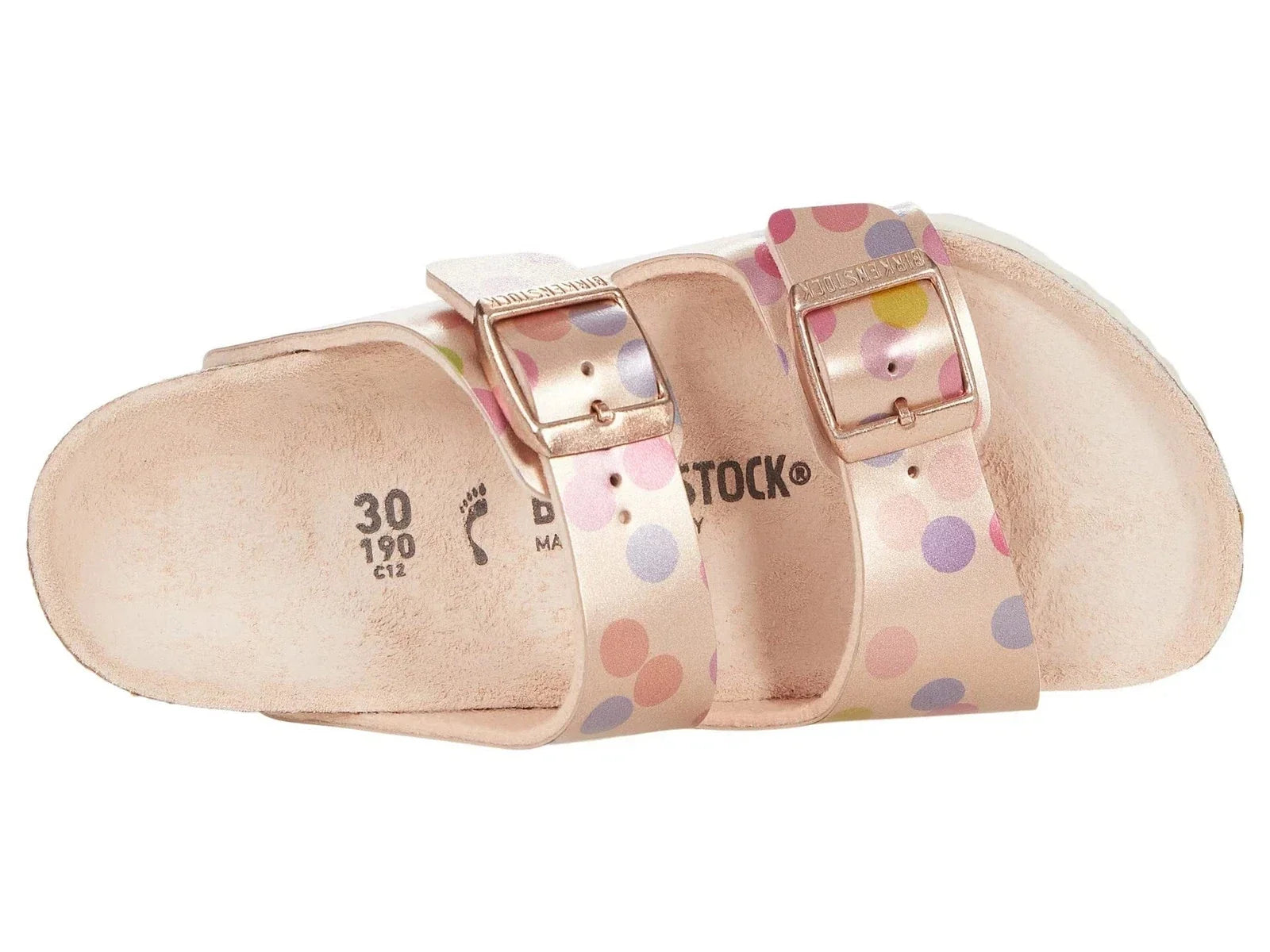 Youth Birkenstock Arizona Sandal Pink Dots Birko-Flor Slide ZOGG11