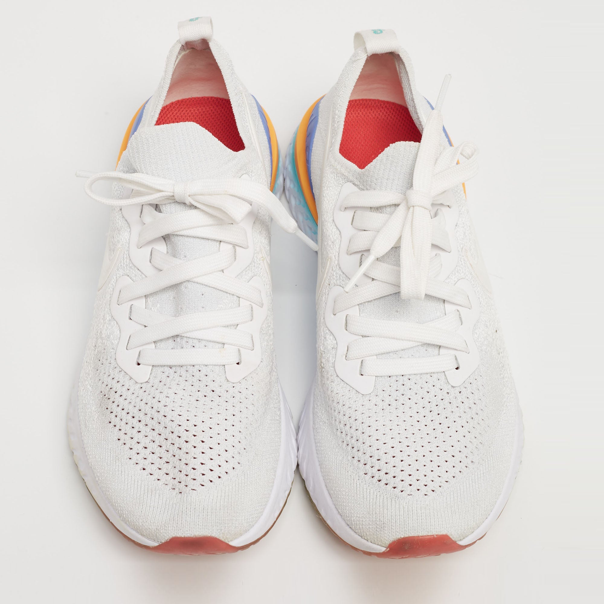 Nike Epic React White Knit Fabric Low Top Sneakers