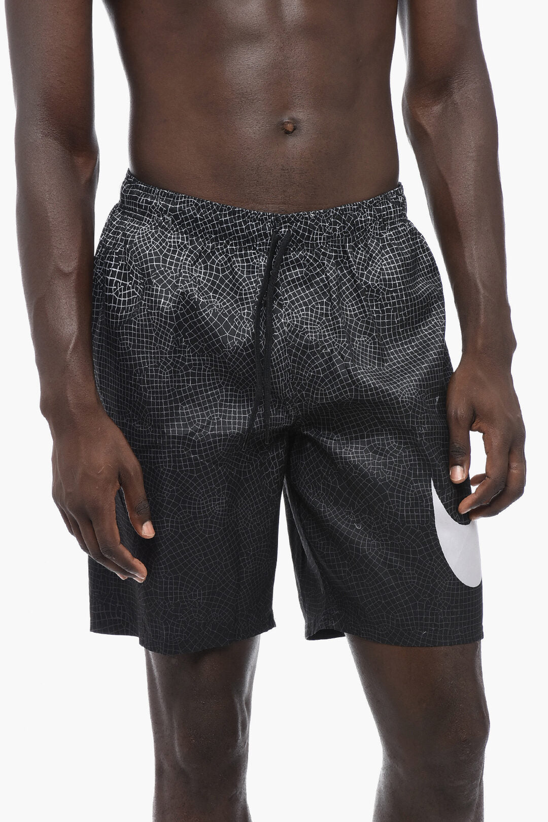 Boxer Swim Trunks GRID SWOOSH with Maxi Printed Logo
