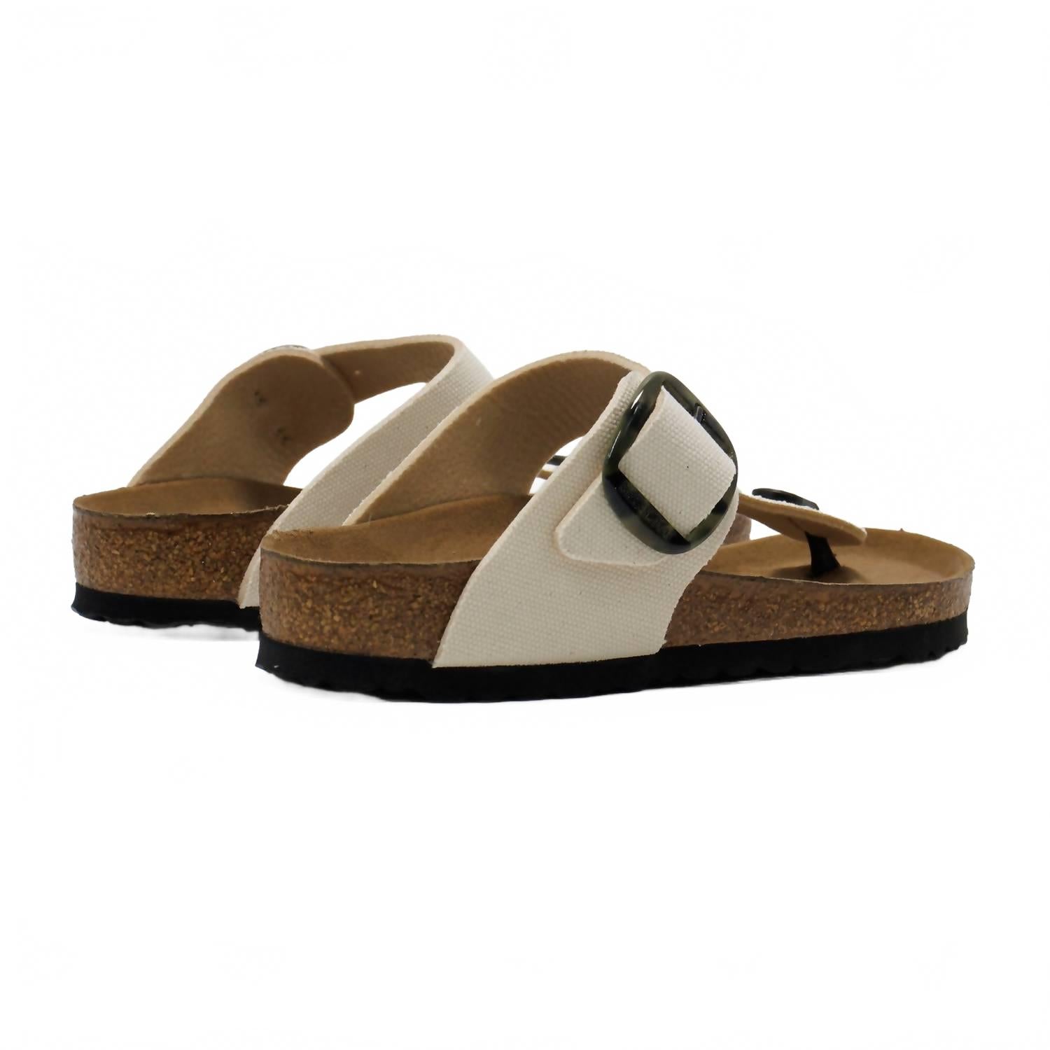 Women's Gizeh Big Buckle Rivet Logo Vegan Sandals In Eggshell