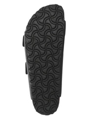 Black Arizona Buckle Leather Sandals