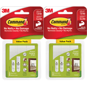 3M Command 2 Packs Small & Medium Picture Hanging Strips Value 12-Pack