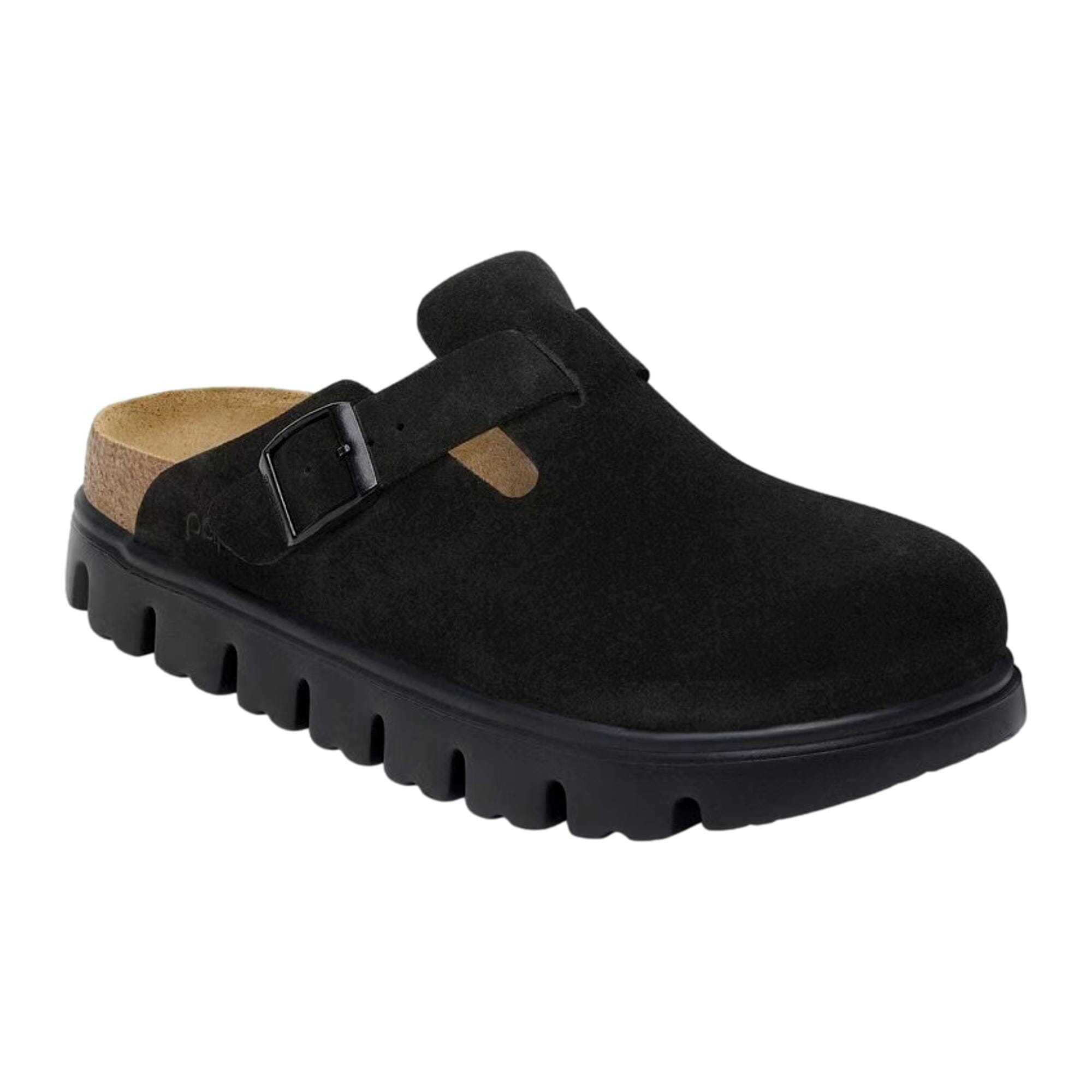 Women's Birkenstock Boston Pap Chunky Black / Black 1028317