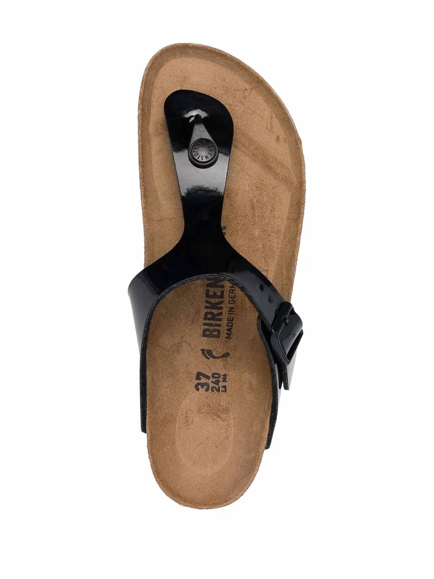 Women's Gizeh Patent-Leather Sandals In Black