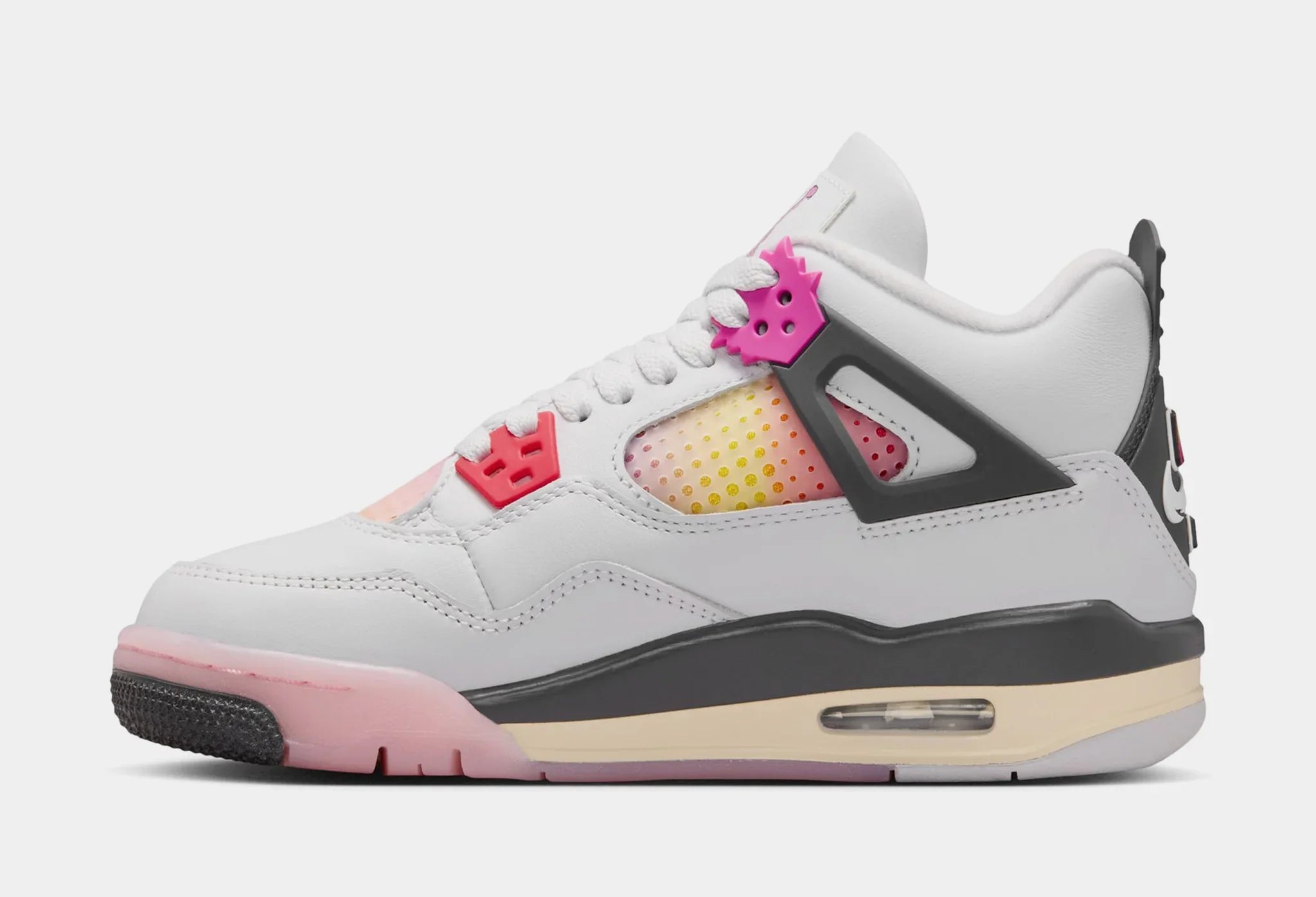 Big Kid's Air Jordan 4 Retro Comic Off White/Anthracite/Neutral Grey/Fire Pink/Light Arctic Pink/Muslin IO2361-100