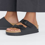 Women Arizona Platform Birko-Flor Sandal - Narrow In Black
